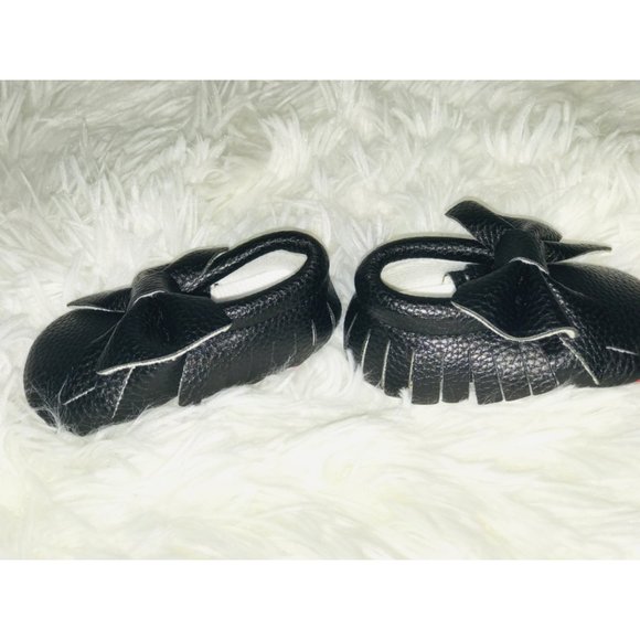 New Bebila Double Bow Fringe Baby (0-3) Moccasins - Picture 9 of 10